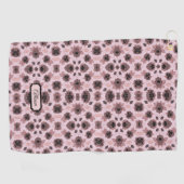 ピンクエレガントと黒のレースのヴィンテージスタイル ゴルフタオル (横)