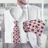 ピンクエレガントと黒のレースのヴィンテージスタイル ネクタイ