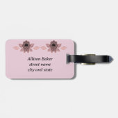 ピンクエレガントと黒のレースのヴィンテージスタイル ラゲッジタグ (裏面横)