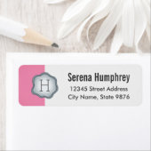 ピンクエレガントに銀印モノグラム ラベル (インサイチュ)