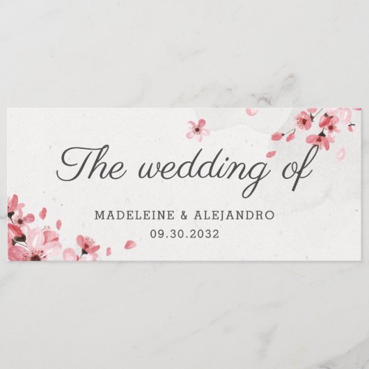 ピンクエレガントのさくらんぼが咲き結婚る メニュー (正面)