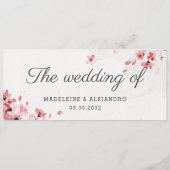 ピンクエレガントのさくらんぼが咲き結婚る メニュー (裏面)