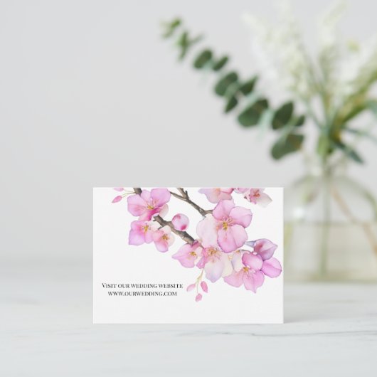 ピンクエレガントのさくらんぼがQR結婚の花 エンクロージャーカード (スタンド正面)