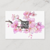 ピンクエレガントのさくらんぼがQR結婚の花 エンクロージャーカード (裏面)