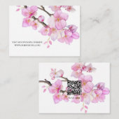 ピンクエレガントのさくらんぼがQR結婚の花 エンクロージャーカード (正面/裏面)