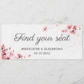 ピンクエレガントのさくらんぼの花があなたの席を見つける メニュー (裏面)