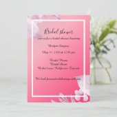 ピンクエレガントのさくらんぼの花の緑のブライダルシャワー 招待状 (スタンド正面)