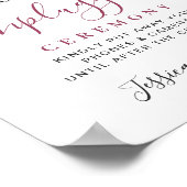 ピンクエレガントのアジサイが詰め結婚外された式 ポスター (角)