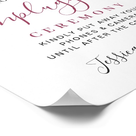 ピンクエレガントのアジサイが詰め結婚外された式 ポスター (角)