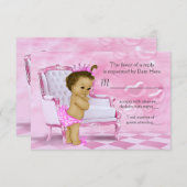 ピンクエレガントのアフリカ系アメリカ人ベビーシャワーRSVP 出欠カード (正面/裏面)