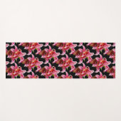 ピンクエレガントのオリエンタルユリ ヨガマット (正面(横))