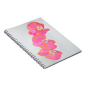 ピンクエレガントのオレンジ色の水の色の花模様 ノートブック (右側)