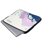 ピンクエレガントのカメリア名の追加 ラップトップスリーブ (正面下部)