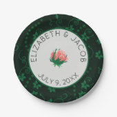 ピンクエレガントのカメリア結婚ズ ペーパープレート (正面)