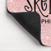 ピンクエレガントのガーリーグリッター マウスパッド (コーナー)