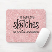 ピンクエレガントのガーリーグリッター マウスパッド (マウス)
