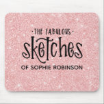 ピンクエレガントのガーリーグリッター マウスパッド<br><div class="desc">絵を描くのが好きで素晴らしコンピューター上にアートワークを作る女の子のための可愛いピンクのグリッターのパーソナルマウスパッド。美しいピンクのタイポグラフィの背景に黒のグリッターデザインがある。選択カスタマイズした名前のクリップボード。アーティストのおもしろいガーリーだ。一致するオフィス用品が利用可能。Blackberry Boulevardによって設計。</div>