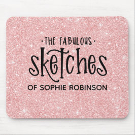 ピンクエレガントのガーリーグリッター マウスパッド