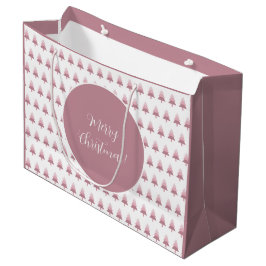 ピンクエレガントのクグラデーションリスマスツリー ラージペーパーバッグ