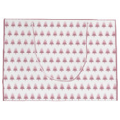 ピンクエレガントのクグラデーションリスマスツリー ラージペーパーバッグ (裏面)