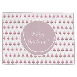 ピンクエレガントのクグラデーションリスマスツリー ラージペーパーバッグ