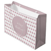 ピンクエレガントのクグラデーションリスマスツリー ラージペーパーバッグ (正面アングル)