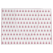 ピンクエレガントのクグラデーションリスマスツリー ラージペーパーバッグ (裏面)