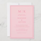 ピンクエレガントのクラシック結婚式招待状 招待状 (正面)