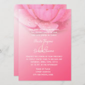 ピンクエレガントのクリスチャンのピンクの結婚《植物》スイレン 招待状 (正面/裏面)