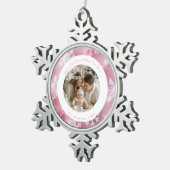 ピンクエレガントのクリスマススノーフレーク写真 スノーフレークピューターオーナメント (右)