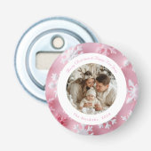 ピンクエレガントのクリスマススノーフレーク写真 栓抜き (正面)