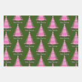 ピンクエレガントのクリスマスツリーギフト ラッピングペーパーシート (正面2)