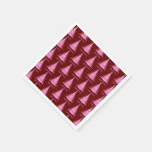 ピンクエレガントのクリスマスツリーパターンレッド スタンダードカクテルナプキン (角)