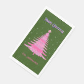 ピンクエレガントのクリスマスツリー名カスタム緑 (コーナー)