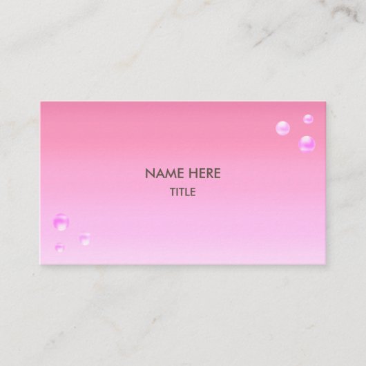ピンクエレガントのグラデーションのピンクの真珠 名刺 (正面)