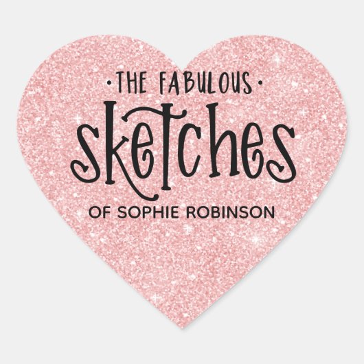 ピンクエレガントのグリッターガーリーアーティスト事業 ハートシール (正面)