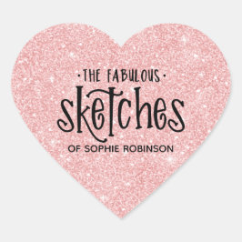 ピンクエレガントのグリッターガーリーアーティスト事業 ハートシール
