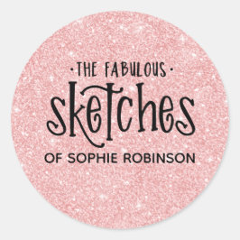 ピンクエレガントのグリッターガーリーアーティスト事業 ラウンドシール