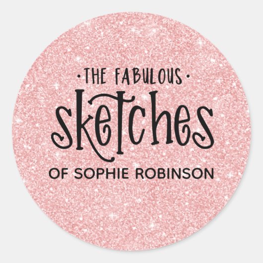 ピンクエレガントのグリッターガーリーアーティスト事業 ラウンドシール (正面)