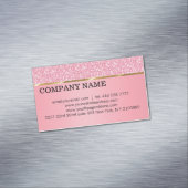 ピンクエレガントのグリッターパターン マグネット名刺 (インサイチュ)
