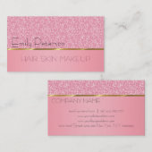 ピンクエレガントのグリッターパターン 名刺 (正面/裏面)