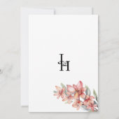 ピンクエレガントのコーラルミントオーキッドフローラ日付を保存 招待状 (裏面)