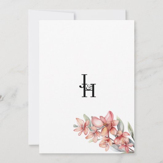 ピンクエレガントのコーラルミントオーキッドフローラ日付を保存 招待状