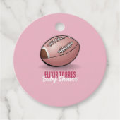 ピンクエレガントのサッカーの赤ちゃんシャワー フェイバータグ (正面)