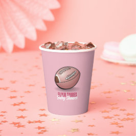 ピンクエレガントのサッカーの赤ちゃんシャワー 紙コップ