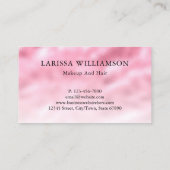 ピンクエレガントのサテン箔ヘアメイクアップ美しい 名刺 (裏面)