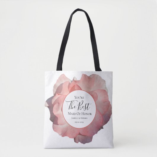 ピンクエレガントのサンゴバラ水の色の花嫁 トートバッグ (正面)