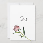 ピンクエレガントのサンゴ牡丹フローラ夏ありがとう 招待状 (裏面)