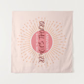 ピンクエレガントのサン結婚ズ写真ブース背景 タペストリー (正面(横))