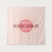 ピンクエレガントのサン結婚ズ写真ブース背景 タペストリー (正面)